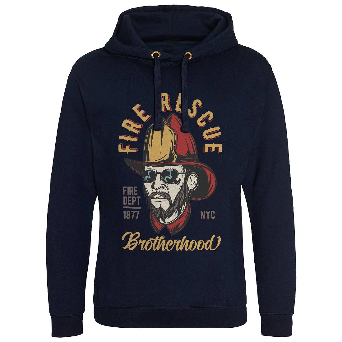 Fire Rescue Mens Hoodie Without Pocket Firefighters C831