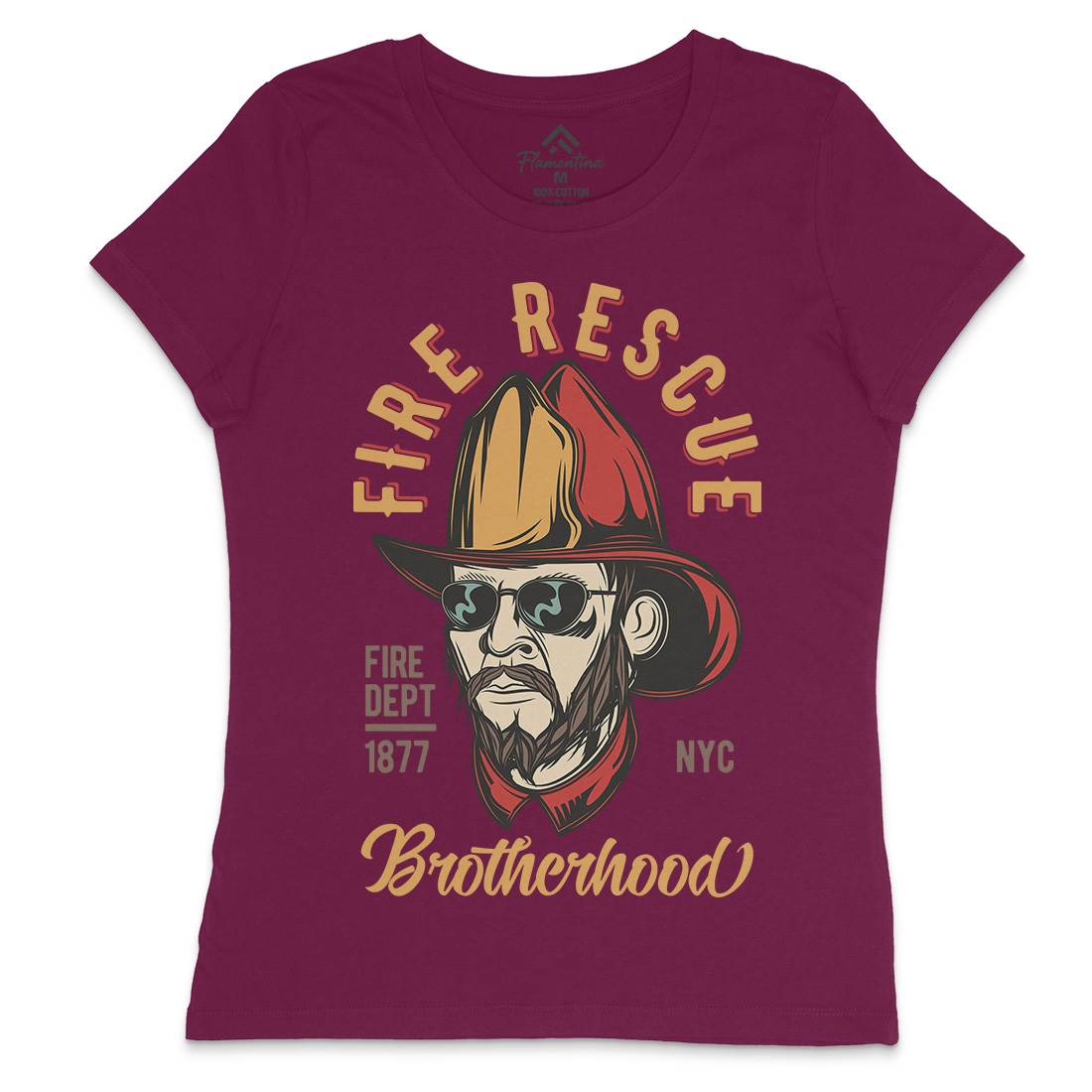 Fire Rescue Womens Crew Neck T-Shirt Firefighters C831