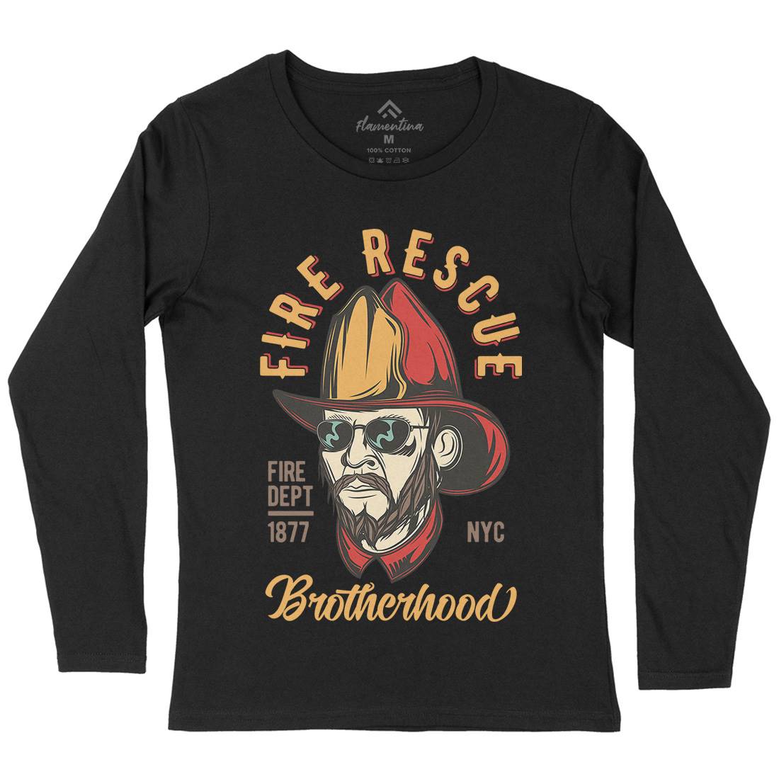 Fire Rescue Womens Long Sleeve T-Shirt Firefighters C831