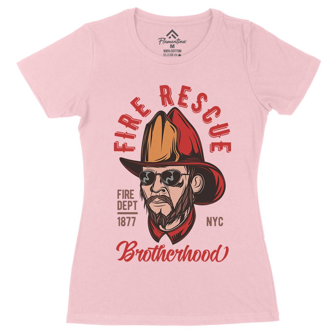 Fire Rescue Womens Organic Crew Neck T-Shirt Firefighters C831