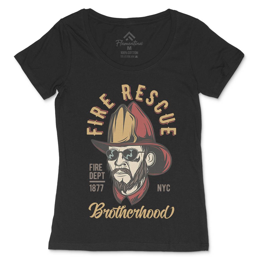 Fire Rescue Womens Scoop Neck T-Shirt Firefighters C831