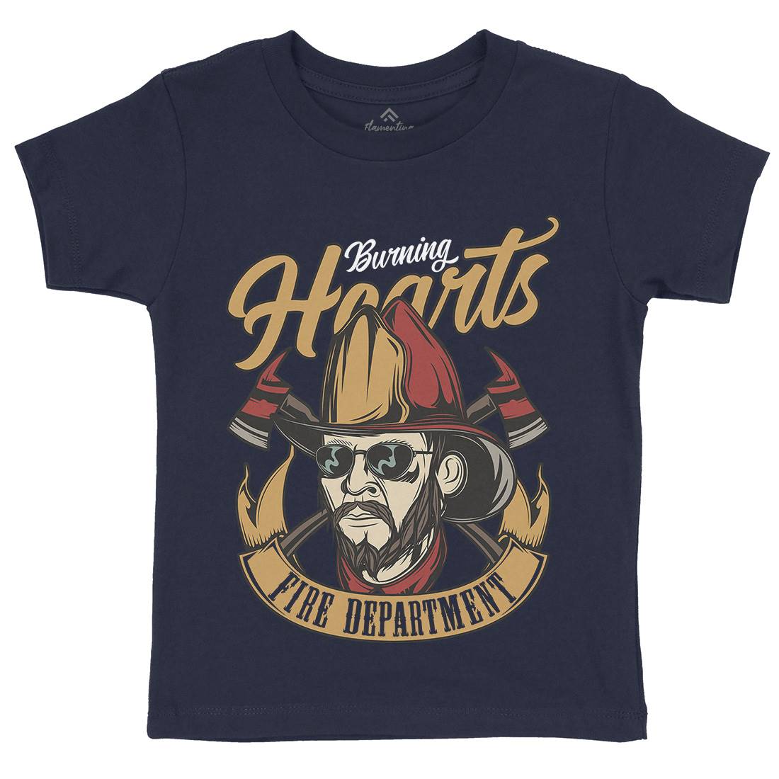 Hearts Kids Crew Neck T-Shirt Firefighters C832