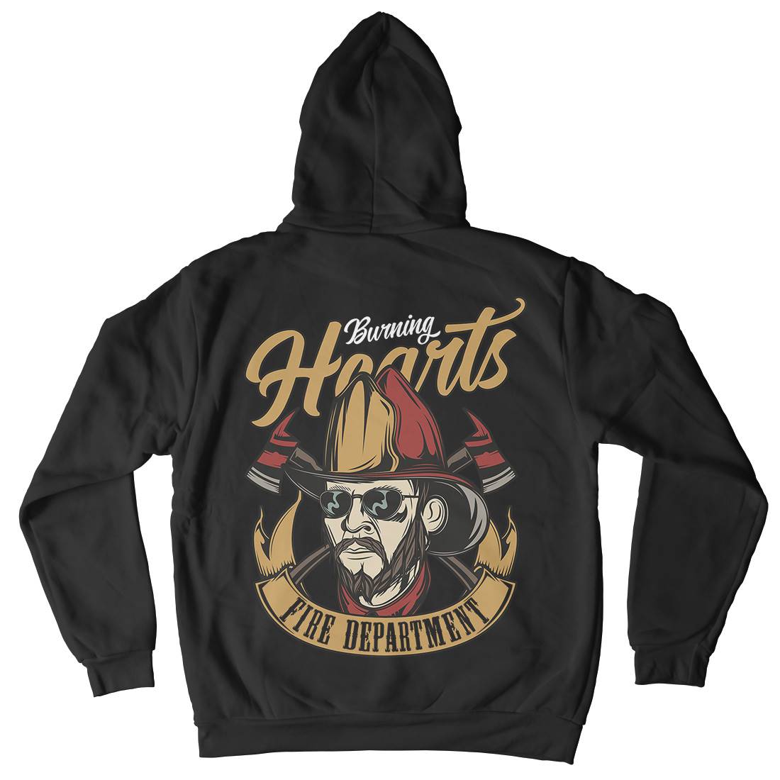 Hearts Mens Hoodie With Pocket Firefighters C832