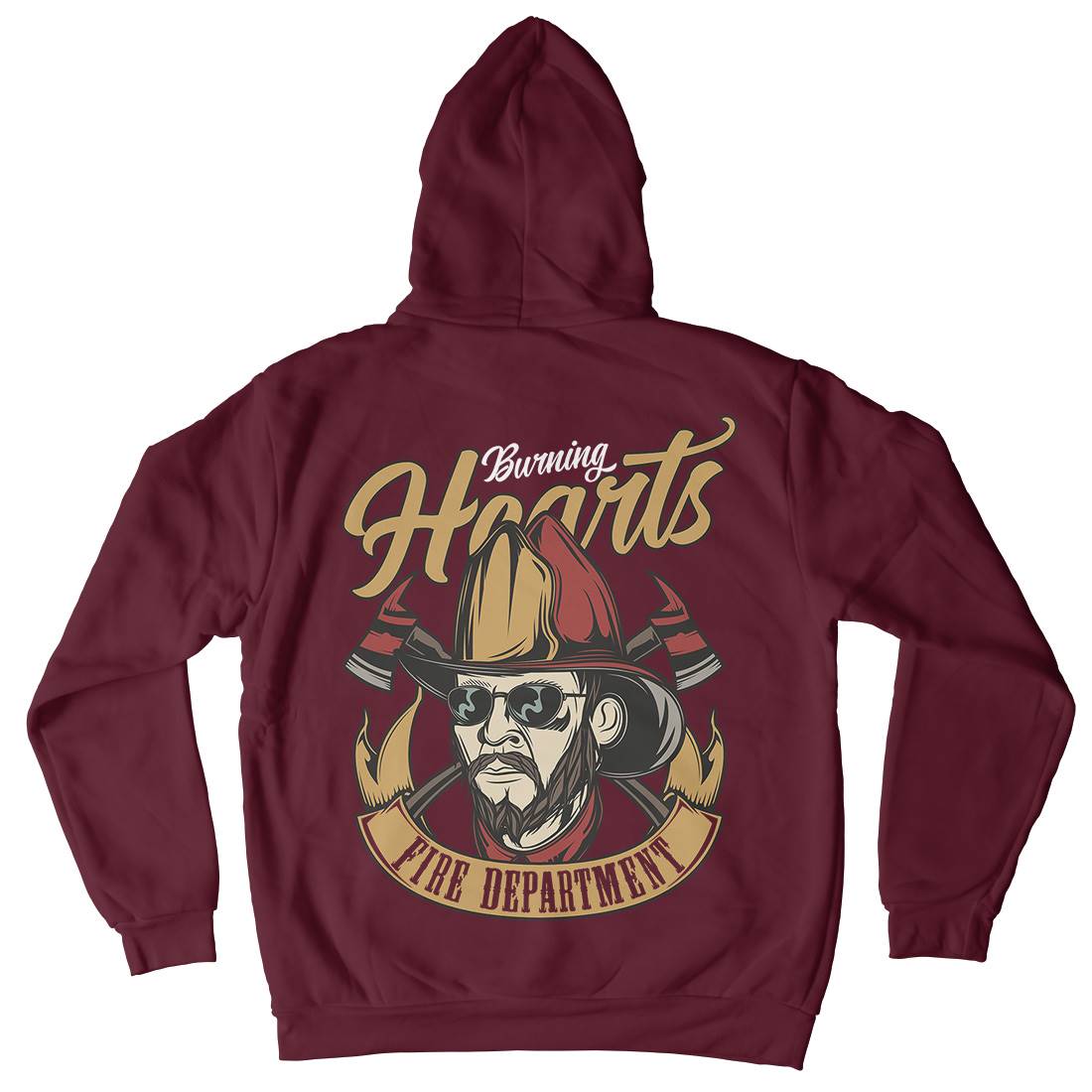 Hearts Mens Hoodie With Pocket Firefighters C832