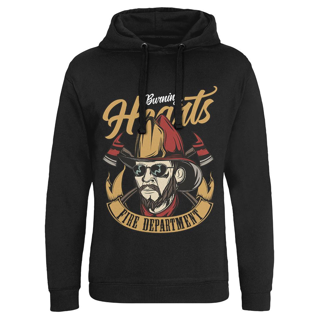 Hearts Mens Hoodie Without Pocket Firefighters C832