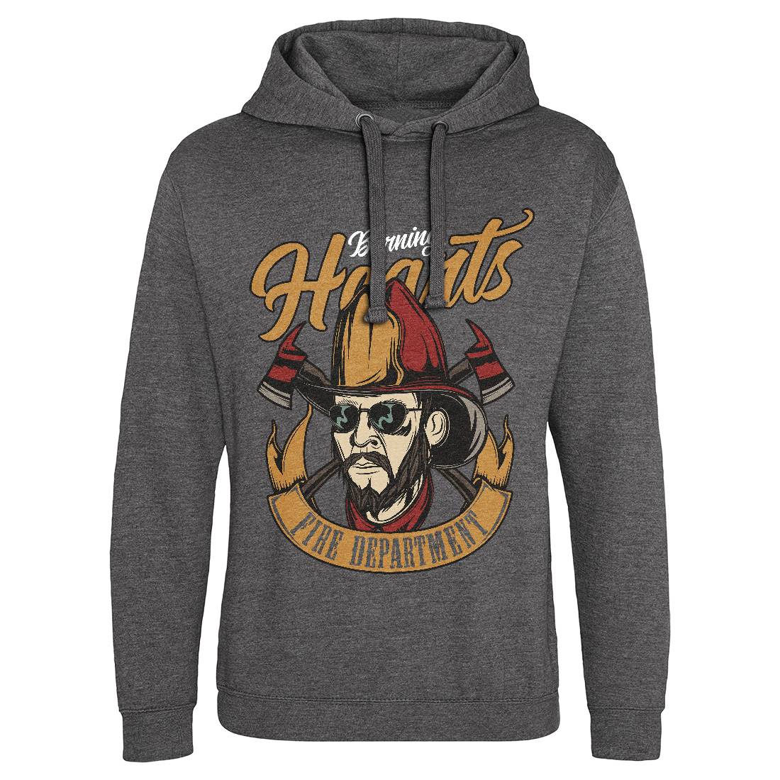 Hearts Mens Hoodie Without Pocket Firefighters C832