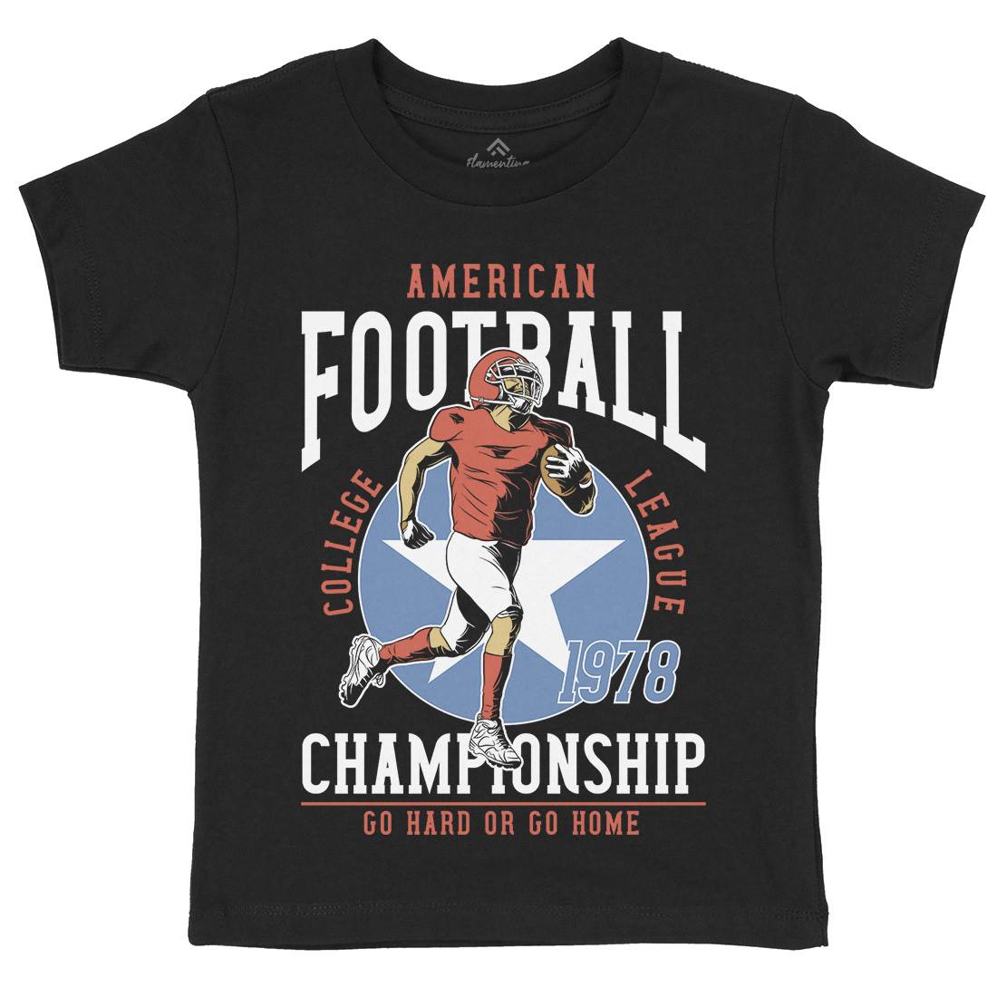 American Football Kids Organic Crew Neck T-Shirt Sport C833
