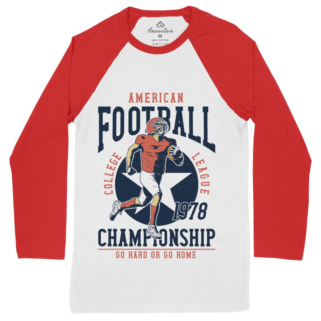 American Football Mens Long Sleeve Baseball T-Shirt Sport C833