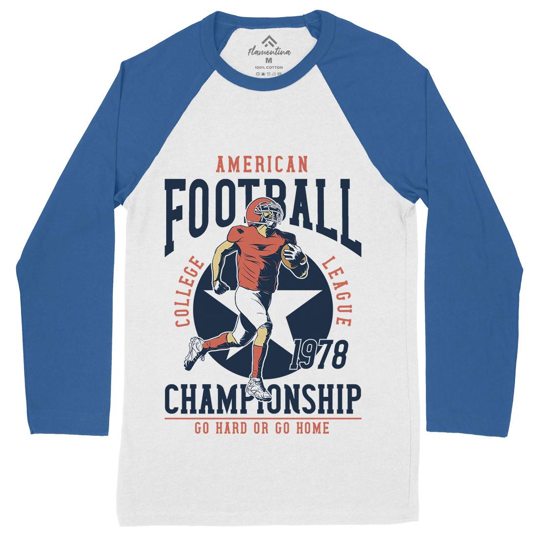 American Football Mens Long Sleeve Baseball T-Shirt Sport C833