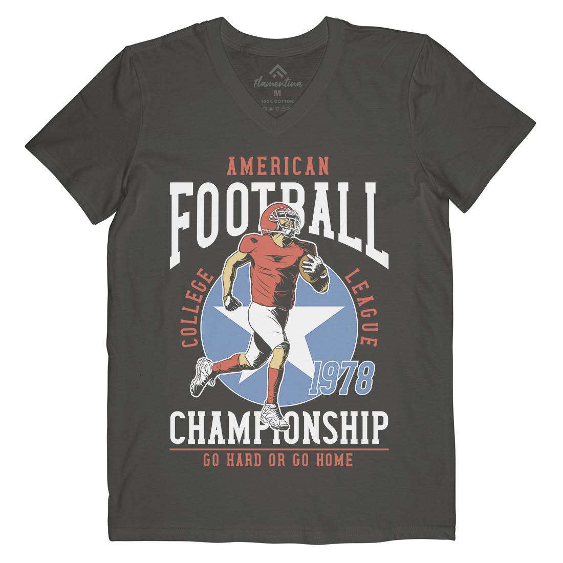 American Football Mens V-Neck T-Shirt Sport C833