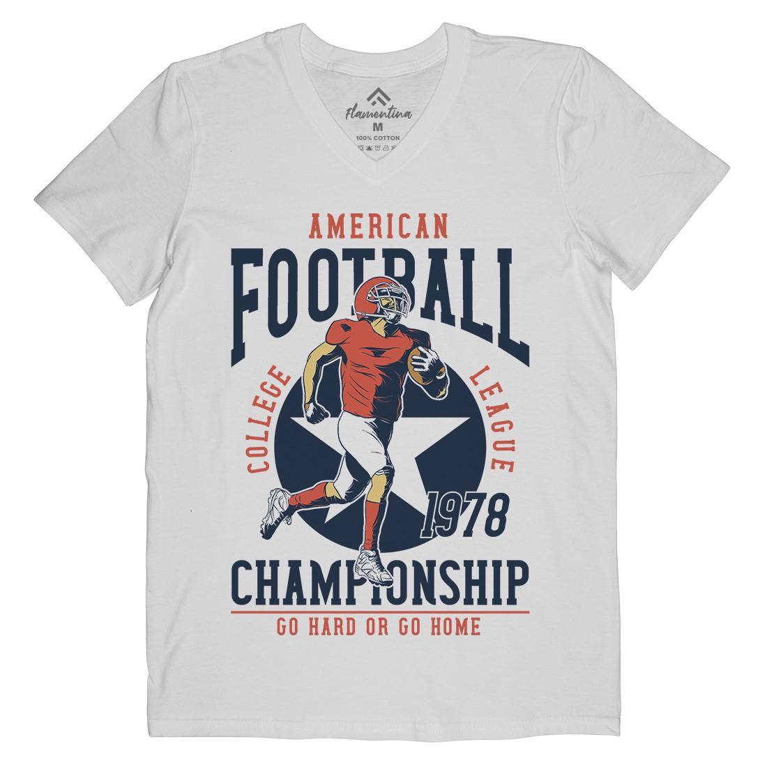 American Football Mens V-Neck T-Shirt Sport C833