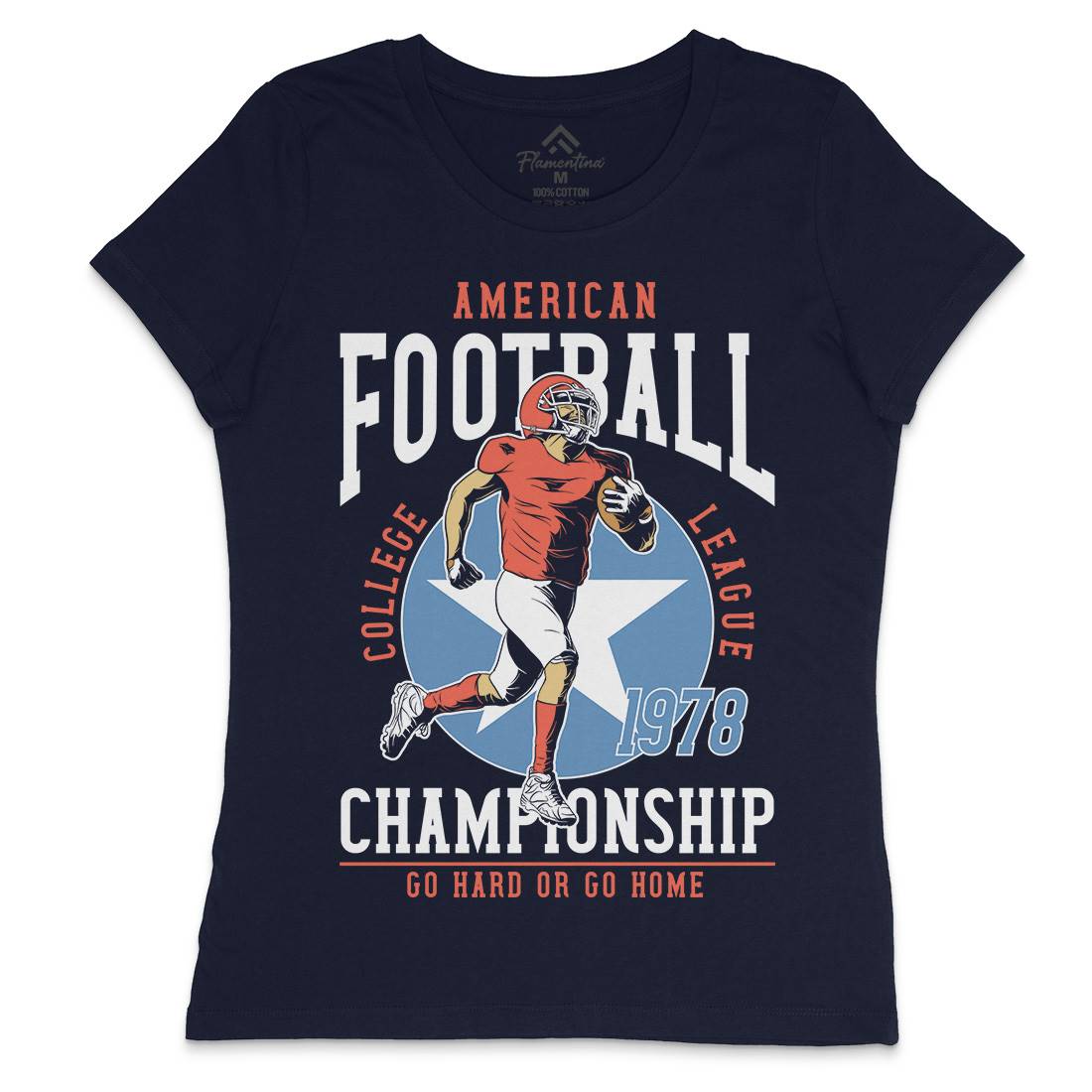 American Football Womens Crew Neck T-Shirt Sport C833