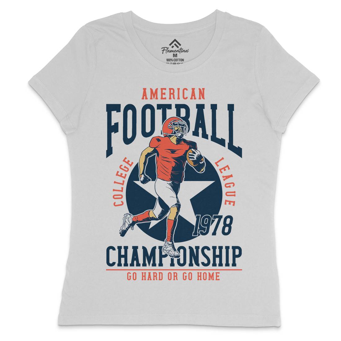 American Football Womens Crew Neck T-Shirt Sport C833