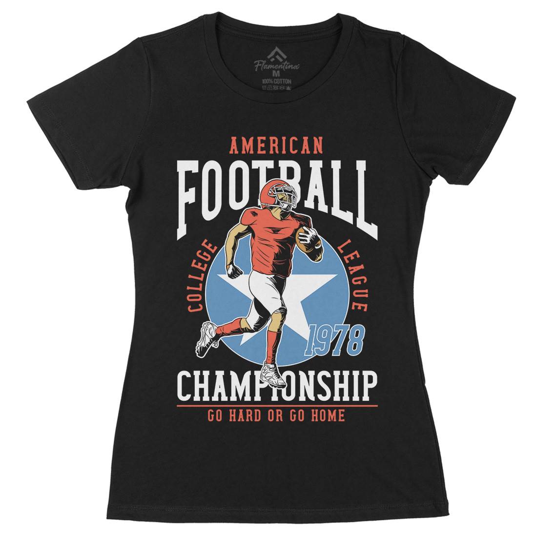 American Football Womens Organic Crew Neck T-Shirt Sport C833