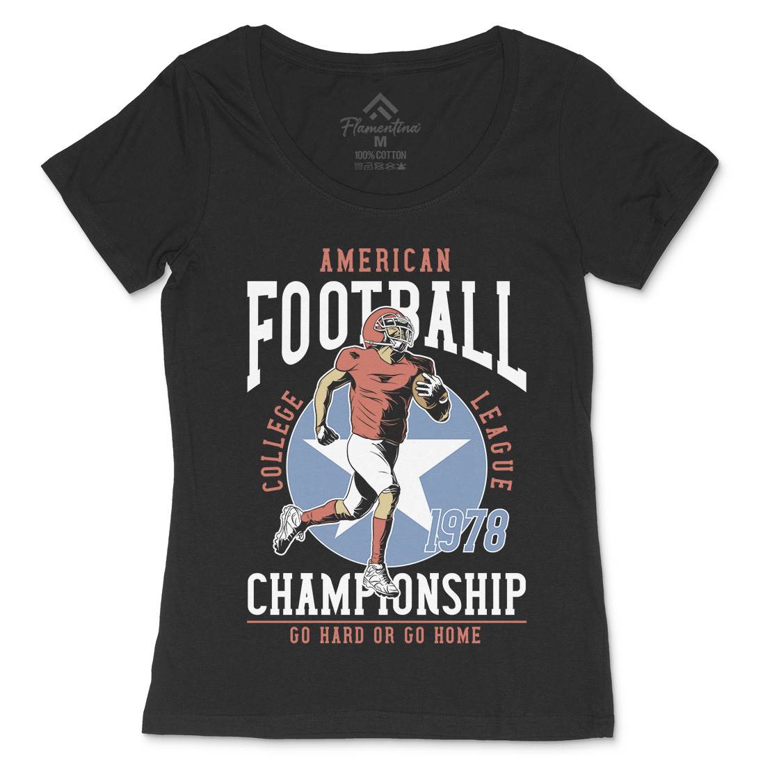 American Football Womens Scoop Neck T-Shirt Sport C833