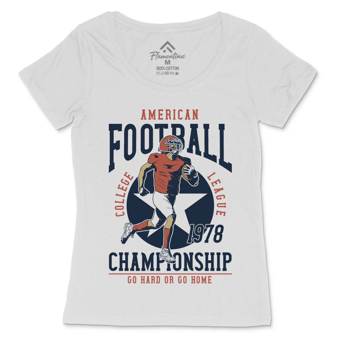 American Football Womens Scoop Neck T-Shirt Sport C833