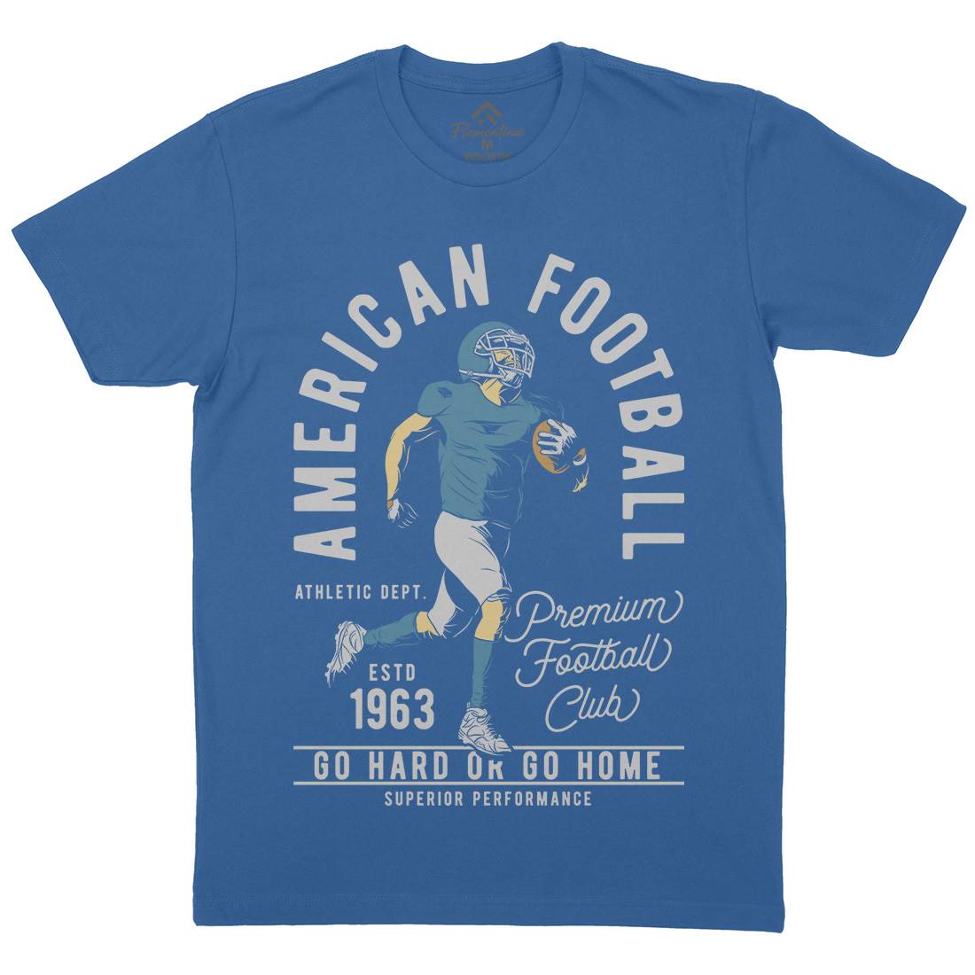 American Football Mens Organic Crew Neck T-Shirt Sport C834