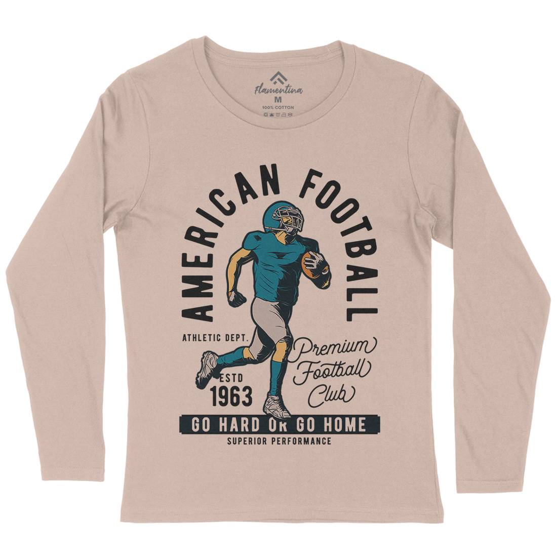 American Football Womens Long Sleeve T-Shirt Sport C834