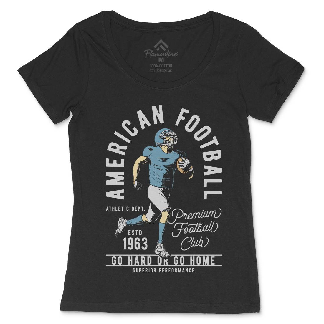 American Football Womens Scoop Neck T-Shirt Sport C834