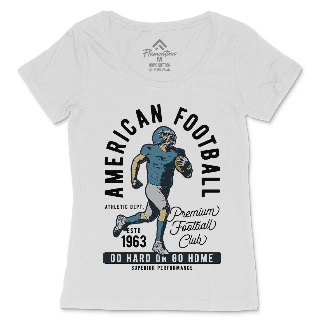American Football Womens Scoop Neck T-Shirt Sport C834