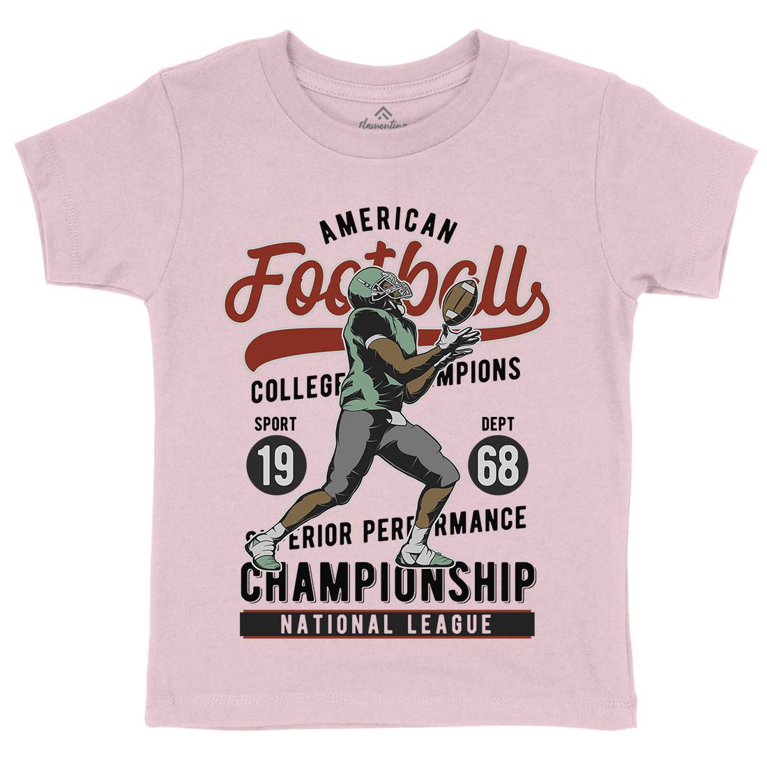 American Football Kids Crew Neck T-Shirt Sport C835