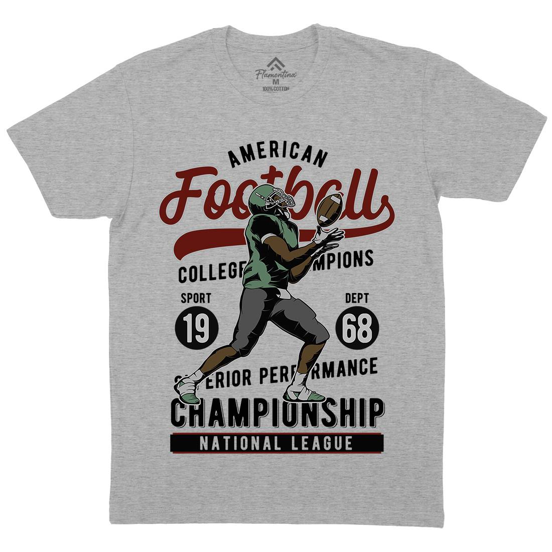 American Football Mens Crew Neck T-Shirt Sport C835