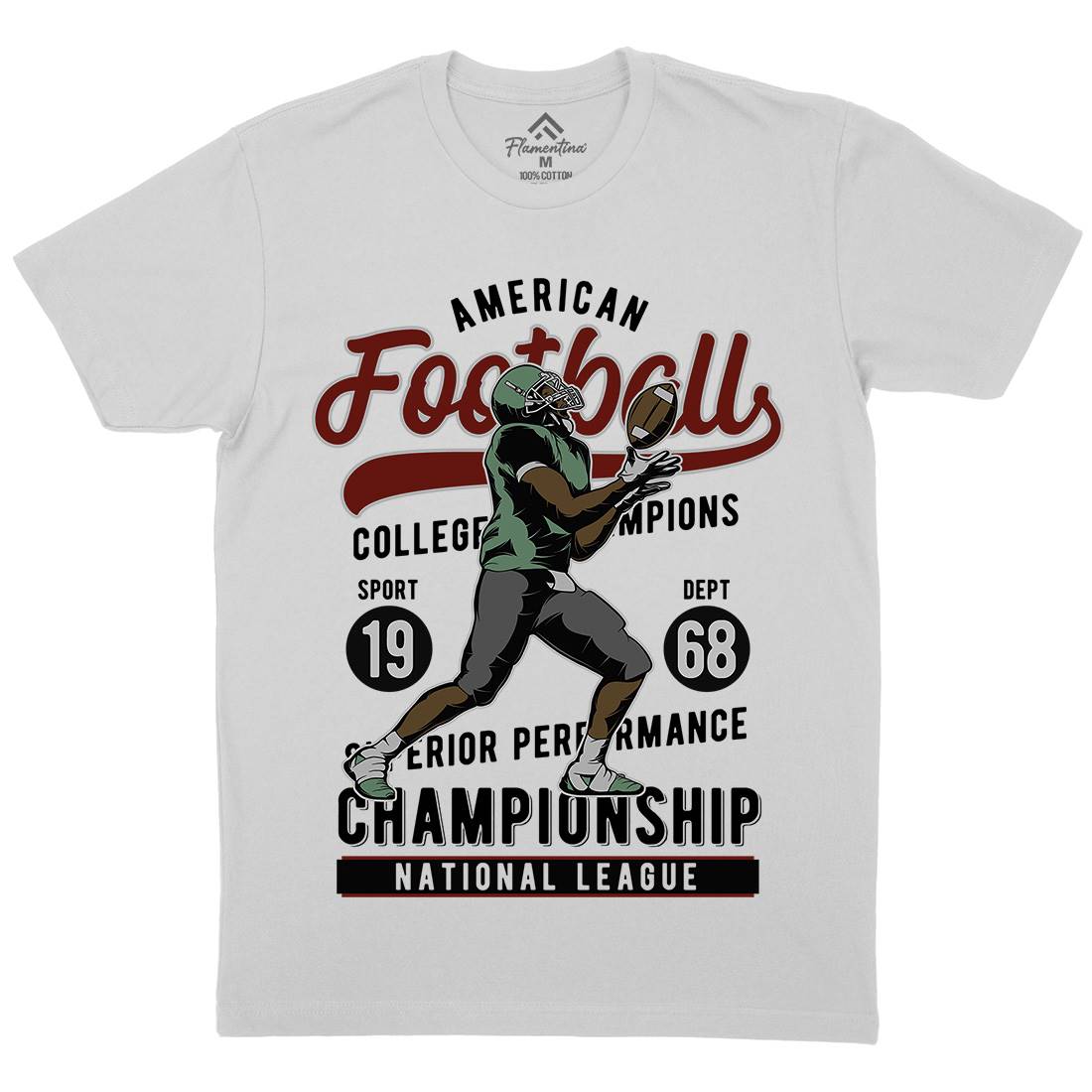 American Football Mens Crew Neck T-Shirt Sport C835