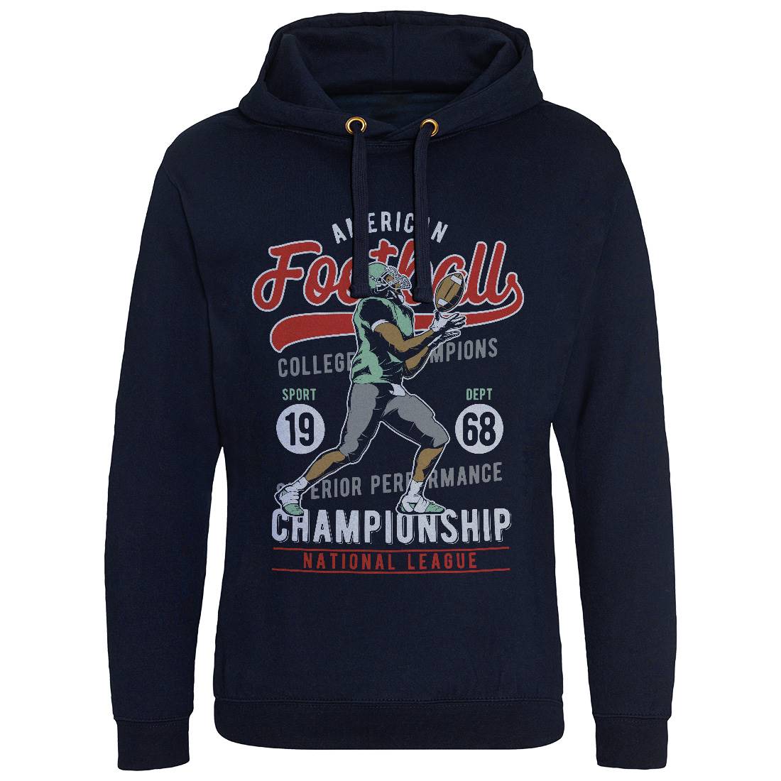 American Football Mens Hoodie Without Pocket Sport C835