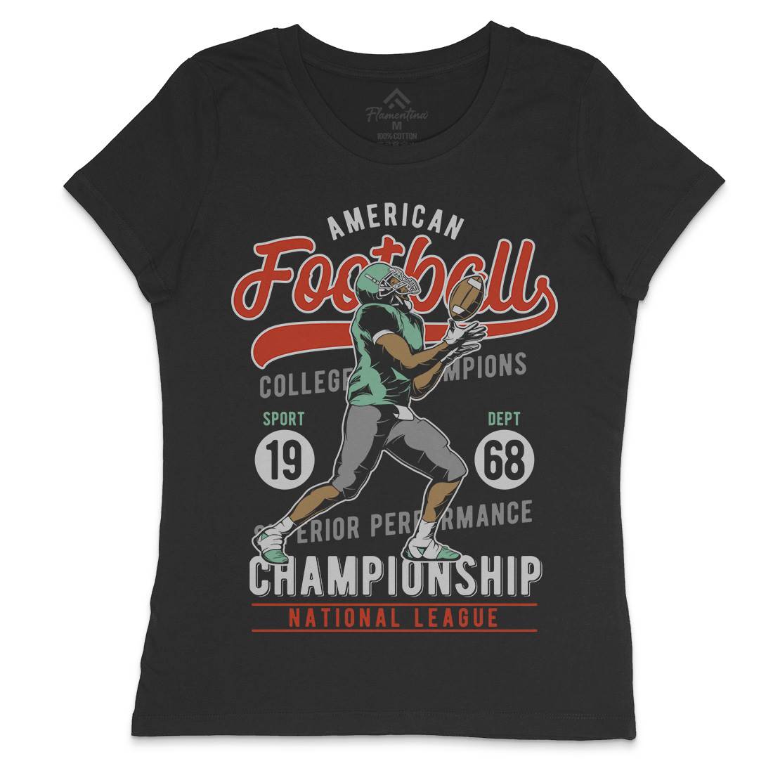 American Football Womens Crew Neck T-Shirt Sport C835