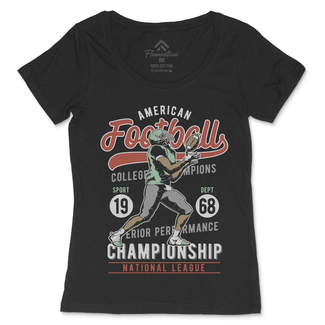 American Football Womens Scoop Neck T-Shirt Sport C835