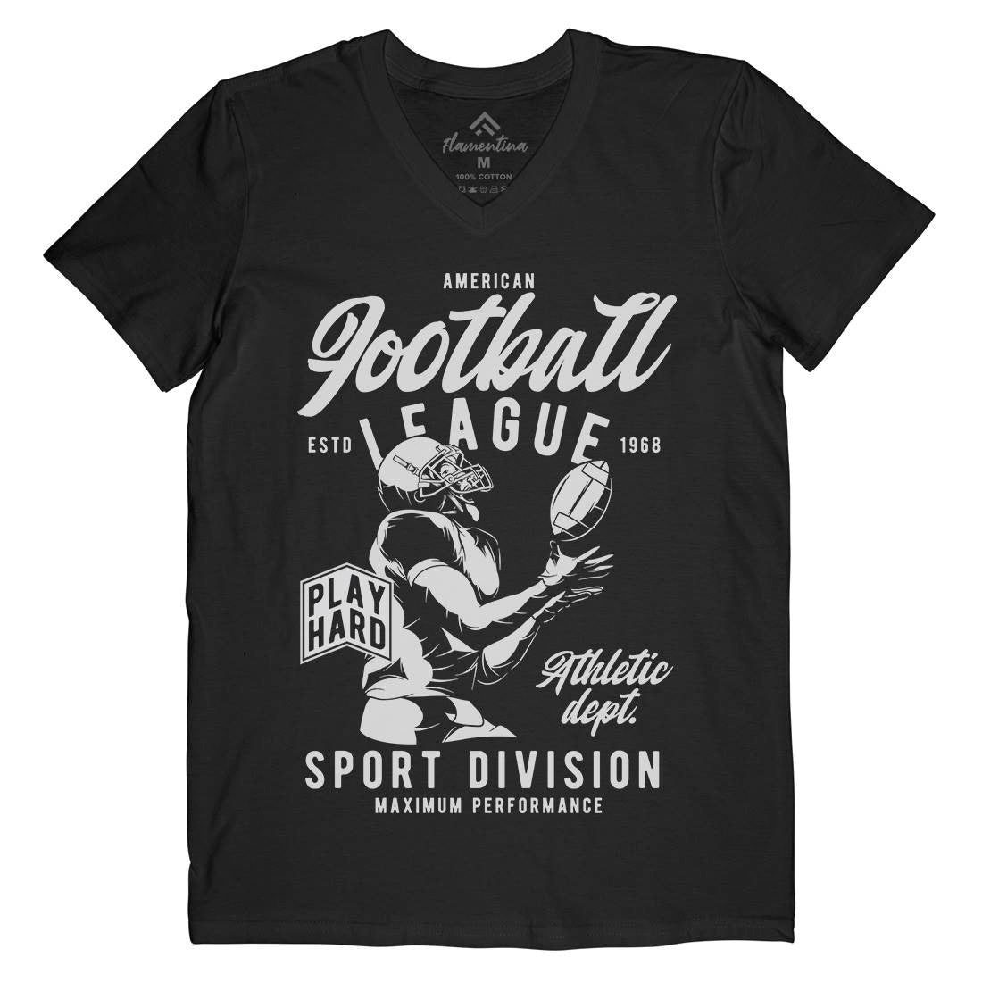 American Football Mens Organic V-Neck T-Shirt Sport C836