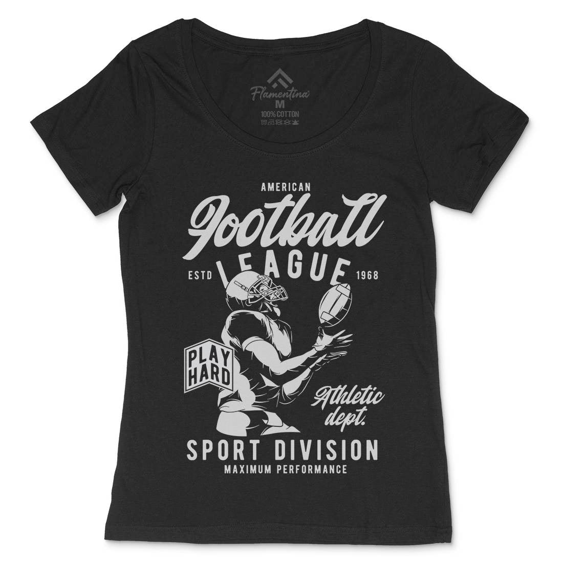 American Football Womens Scoop Neck T-Shirt Sport C836
