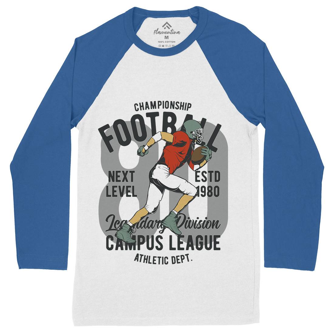 American Football Mens Long Sleeve Baseball T-Shirt Sport C837