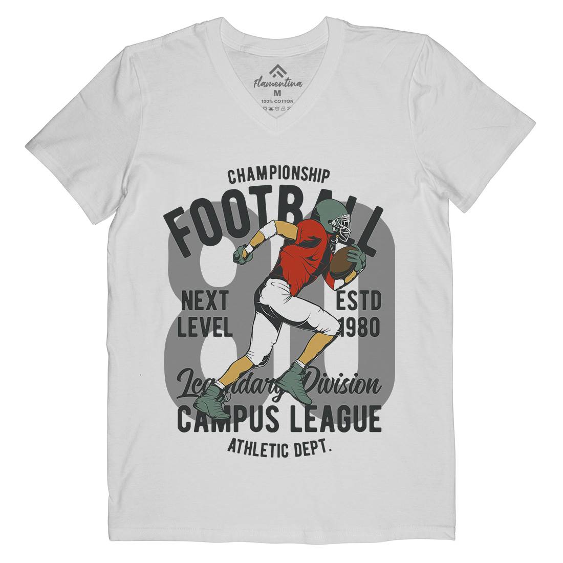 American Football Mens V-Neck T-Shirt Sport C837
