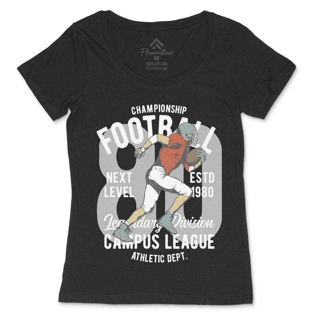 American Football Womens Scoop Neck T-Shirt Sport C837