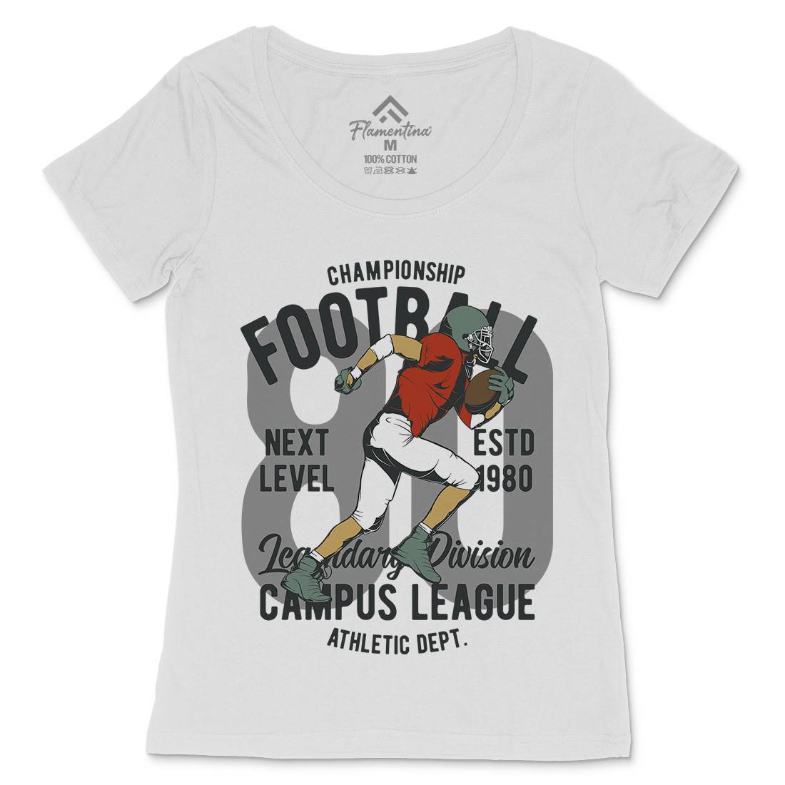 American Football Womens Scoop Neck T-Shirt Sport C837