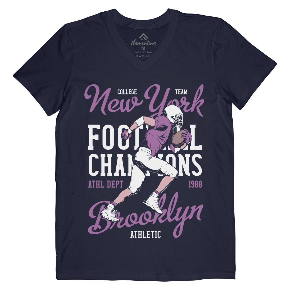 American Football Mens Organic V-Neck T-Shirt Sport C838