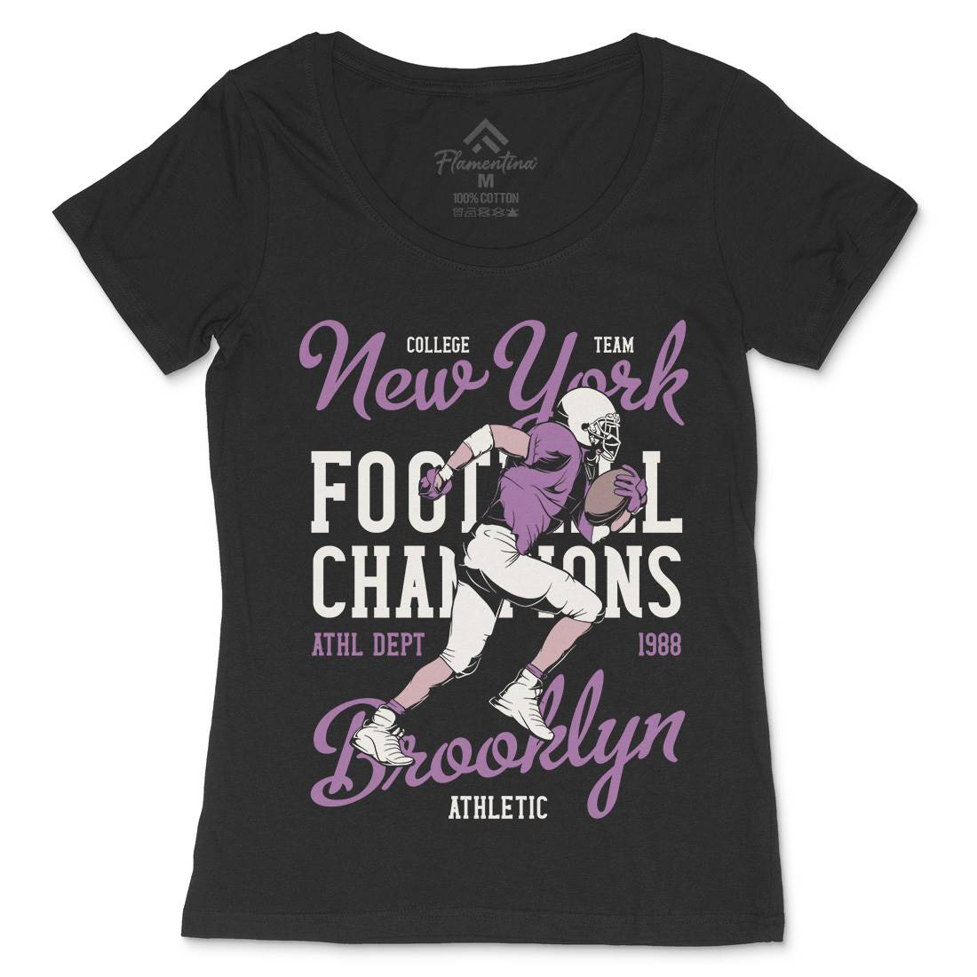 American Football Womens Scoop Neck T-Shirt Sport C838
