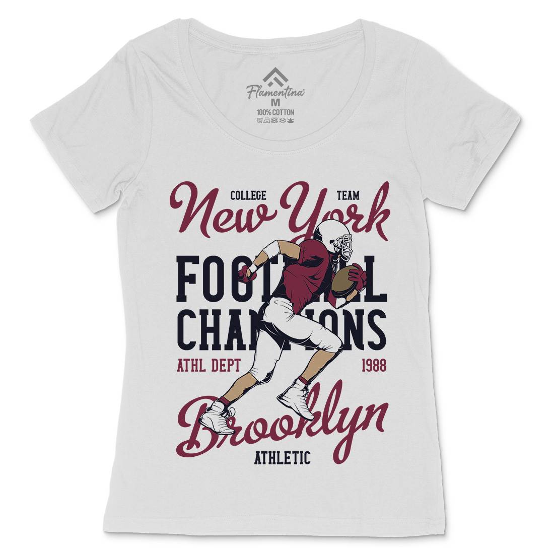 American Football Womens Scoop Neck T-Shirt Sport C838