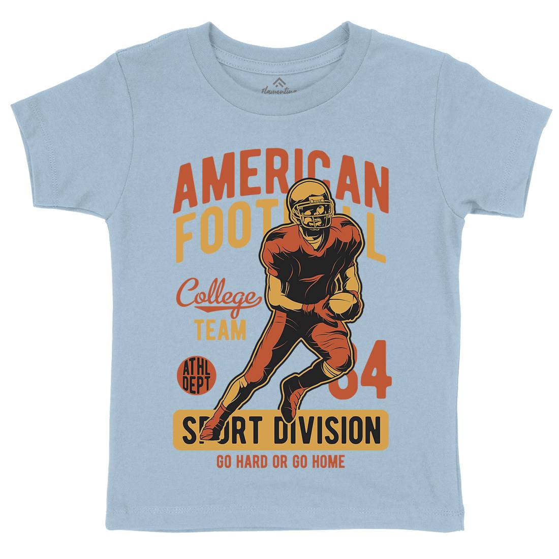 American Football Kids Crew Neck T-Shirt Sport C839