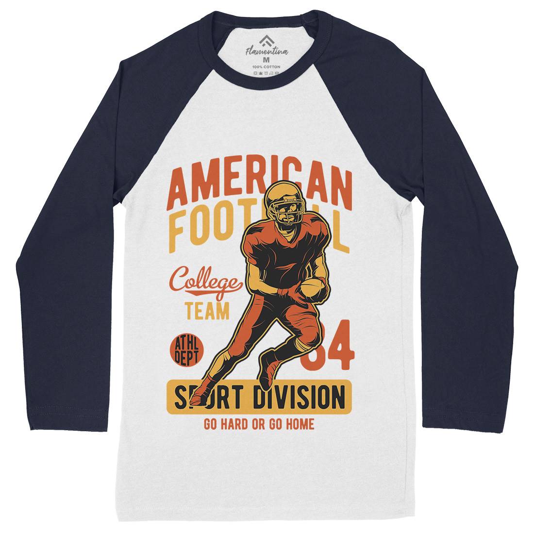 American Football Mens Long Sleeve Baseball T-Shirt Sport C839