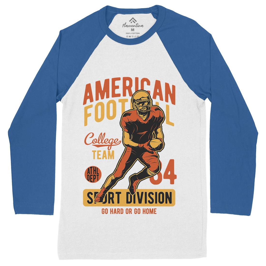 American Football Mens Long Sleeve Baseball T-Shirt Sport C839