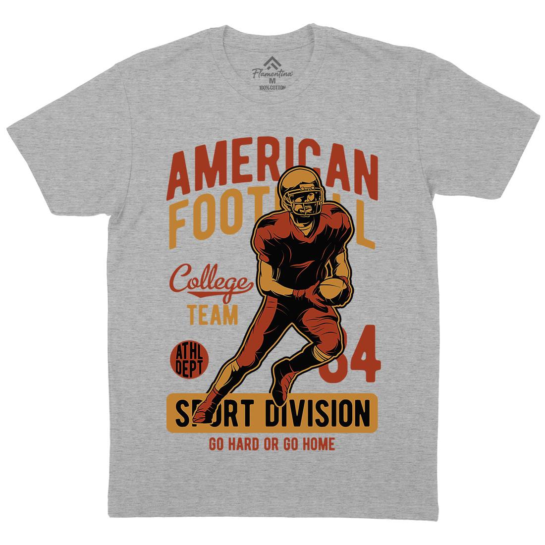 American Football Mens Organic Crew Neck T-Shirt Sport C839