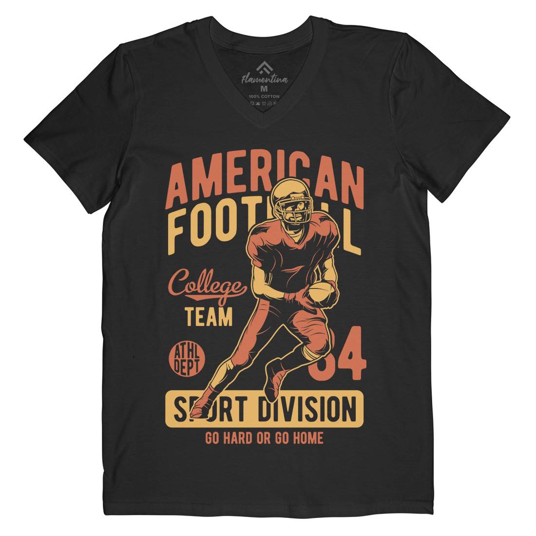 American Football Mens Organic V-Neck T-Shirt Sport C839