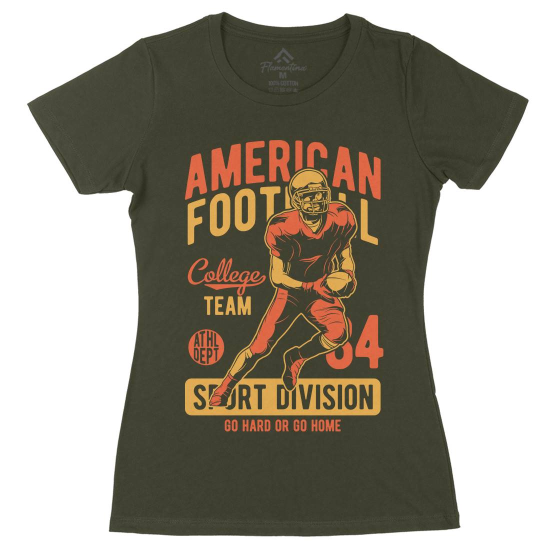 American Football Womens Organic Crew Neck T-Shirt Sport C839