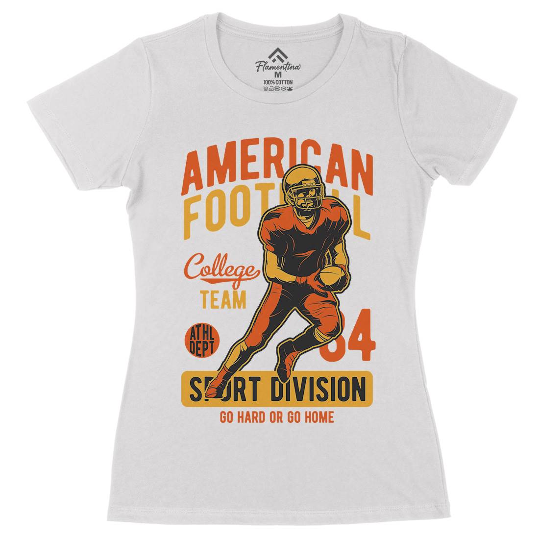 American Football Womens Organic Crew Neck T-Shirt Sport C839