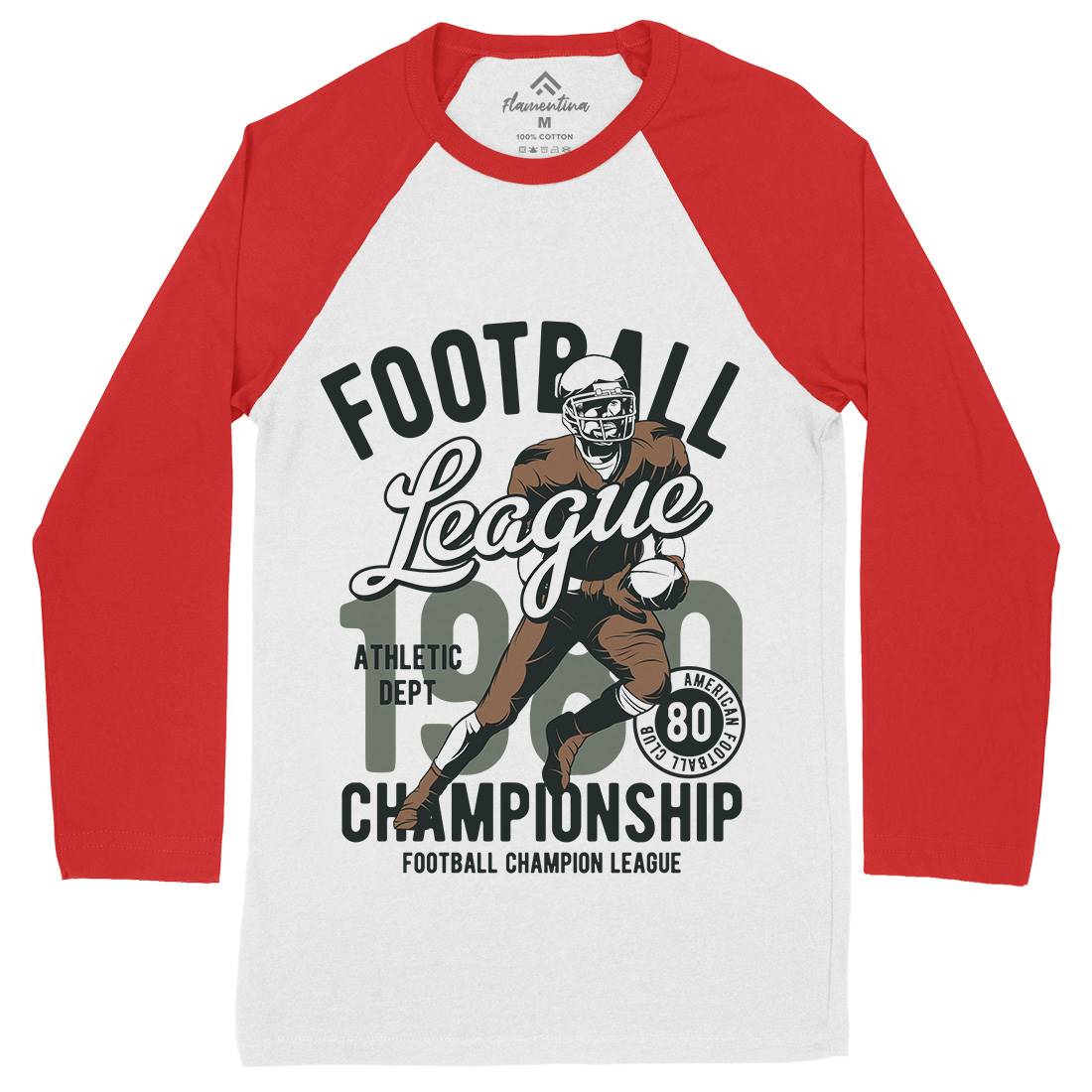 American Football Mens Long Sleeve Baseball T-Shirt Sport C840