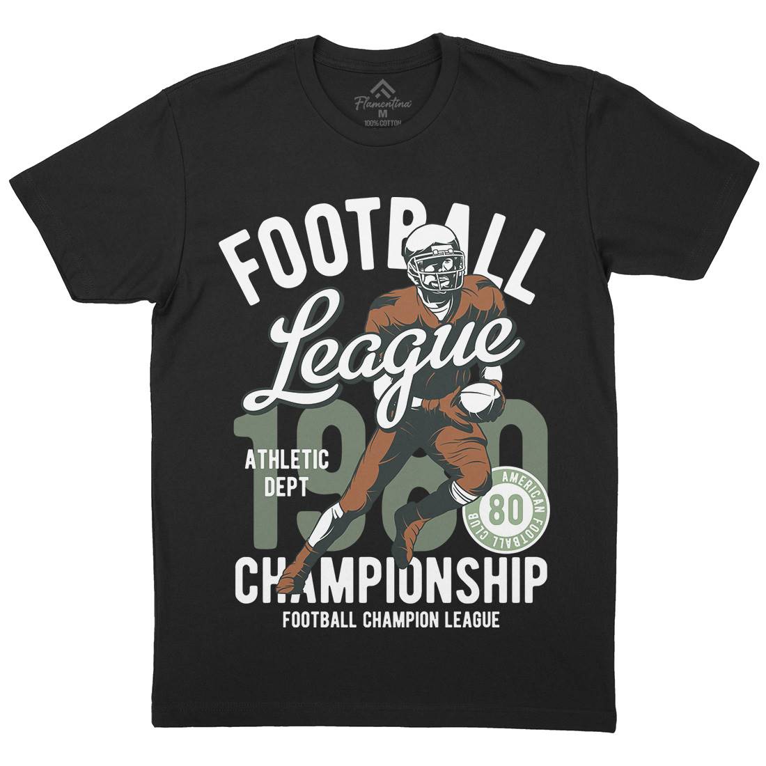 American Football Mens Crew Neck T-Shirt Sport C840