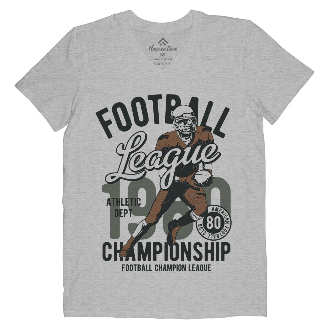 American Football Mens V-Neck T-Shirt Sport C840