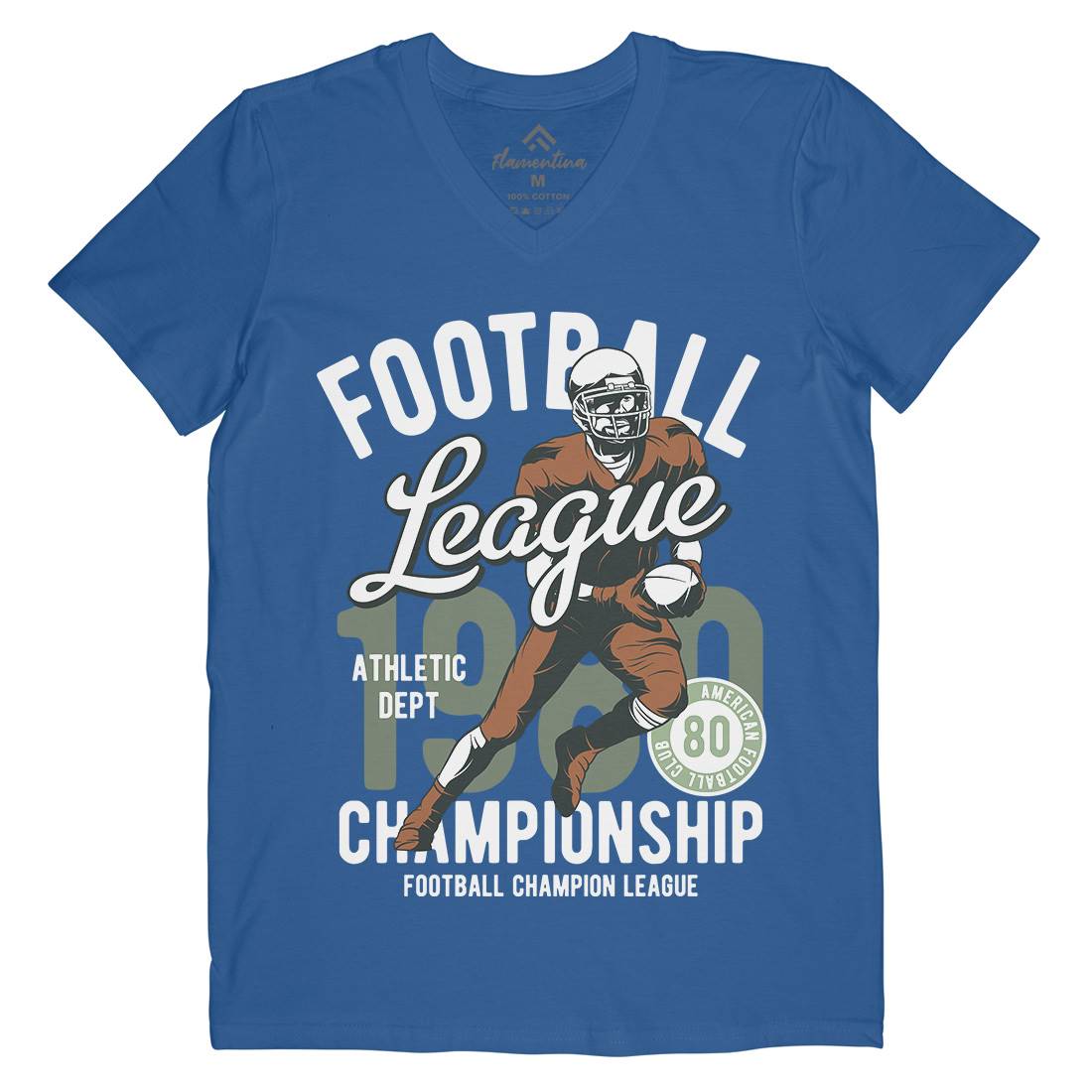 American Football Mens V-Neck T-Shirt Sport C840